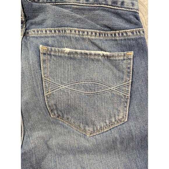 Ambercrombie Fitch Denim Bib Overalls Womens SZ XS Blue Whiskers Tapered Classic - Picture 12 of 15